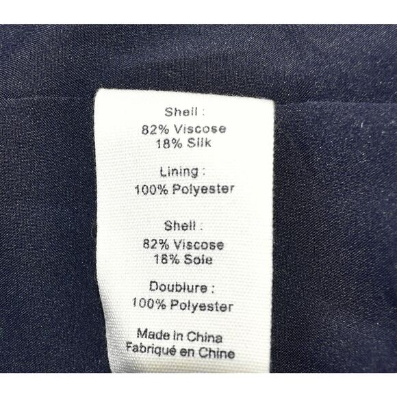 C0 Auth LAGENCE Ink Blue Velvet Double Breasted Cropped Jacket Blazer Size 6 - Picture 8 of 8